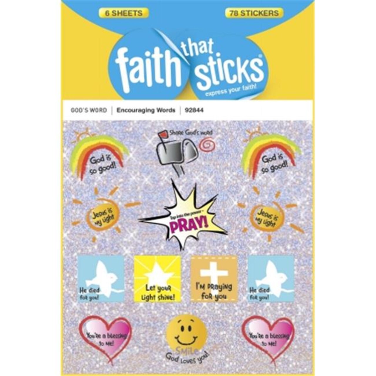 Tyndale House Publishers 110000 Sticker-Encouraging Words&#x26;#44; 6 Sheets-Faith That Sticks